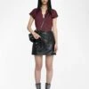 Zadig & Voltaire Henley T-shirt Tuni Burgundy -Zadig & Voltaire Clothing JWTN02646 BURGUNDY SHOOTING 685d20e9b6350