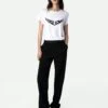Zadig & Voltaire Woop Peace & Love Wings T-shirt White -Zadig & Voltaire Clothing JWTS01633 BLANC SHOOTING