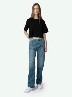 Zadig & Voltaire Lennox Cropped Tee Washed Black