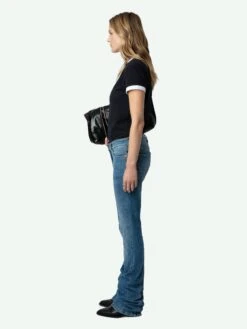 Zadig & Voltaire Walk Diamante Insignia T-shirt Black -Zadig & Voltaire Clothing JWTS01659 NOIR ADDI 1 6627ce12b8be8