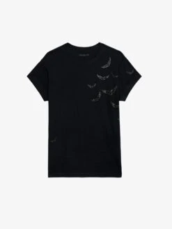 Zadig & Voltaire Anya Diamante Wings T-shirt Stone -Zadig & Voltaire Clothing JWTS01663 STONE PACKSHOT 6643347a96f11