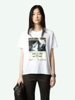 Zadig & Voltaire Tommer Concert T-shirt White -Zadig & Voltaire Clothing JWTS01679 BLANC ADDI 1 668cfea08e539