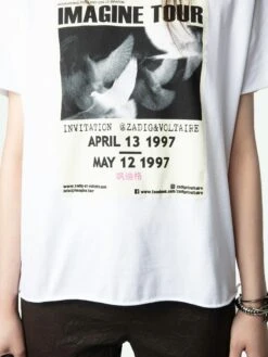 Zadig & Voltaire Tommer Concert T-shirt White -Zadig & Voltaire Clothing JWTS01679 BLANC HOVER 668cff3dac139