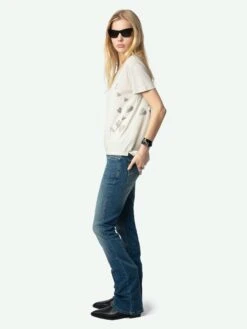 Zadig & Voltaire Marta T-shirt Light Grey -Zadig & Voltaire Clothing JWTS02731 LIGHT GREY ADDI 3 6728e1a92c11c