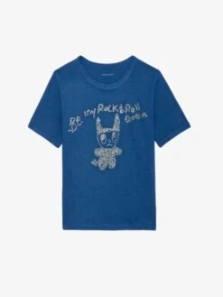 Zadig & Voltaire Woos Devil Rhinestone Graphic Tee Surf -Zadig & Voltaire Clothing JWTS02772 SURF PACKSHOT 67c04e8200ad4