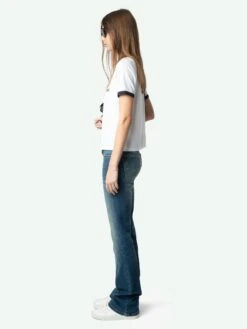 Zadig & Voltaire Woos Devil Rhinestone Graphic Tee White -Zadig & Voltaire Clothing JWTS02772 WHITE ADDI 2 6763e6ea0339f