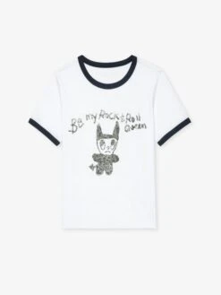 Zadig & Voltaire Woos Devil Rhinestone Graphic Tee White -Zadig & Voltaire Clothing JWTS02772 WHITE PACKSHOT 67a627d2617fc