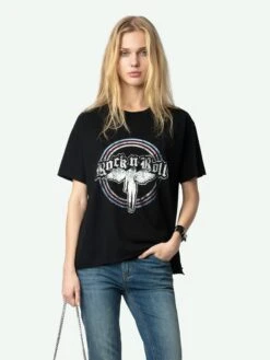 Zadig & Voltaire Tommer T-shirt Black -Zadig & Voltaire Clothing JWTS02778 BLACK ADDI 2 6728e1cd0f589
