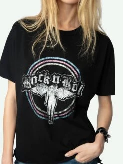 Zadig & Voltaire Tommer T-shirt Black -Zadig & Voltaire Clothing JWTS02778 BLACK HOVER 6728e1de4a1ec