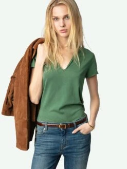 Zadig & Voltaire Story T-shirt Coriander -Zadig & Voltaire Clothing JWTS02786 CORIANDER ADDI 1 6728e20c208e9