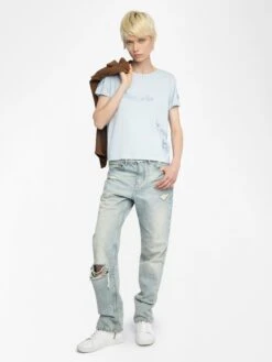 Zadig & Voltaire Alys T-shirt Cloud -Zadig & Voltaire Clothing JWTS02818 CLOUD ADDI 1 685e8c03794de
