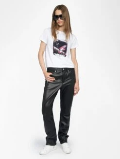 Zadig & Voltaire Alys Women's White Graphic Tee With Photoprint White -Zadig & Voltaire Clothing JWTS02822 WHITE ADDI 1 6849a3a81e91b