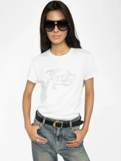 Zadig & Voltaire T-shirt Walk Ecru -Zadig & Voltaire Clothing JWTS02835 ECRU HOVER 686b821ac458a