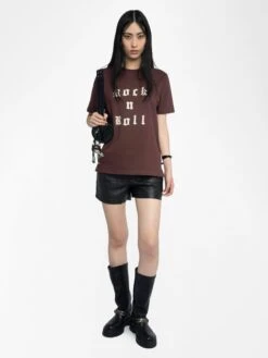Zadig & Voltaire Edwin T-shirt Burgundy -Zadig & Voltaire Clothing JWTS02868 BURGUNDY ADDI 1 685d20e27d87e