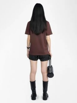 Zadig & Voltaire Edwin T-shirt Burgundy -Zadig & Voltaire Clothing JWTS02868 BURGUNDY BACK 685d208fc28fc