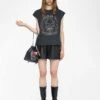 Zadig & Voltaire Cloe Black Rhinestone Tank Top Black -Zadig & Voltaire Clothing JWTT01275 BLACK SHOOTING 6848518b654e1