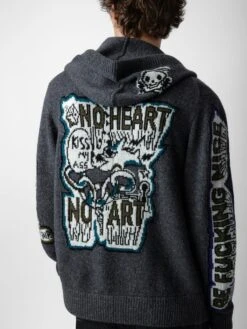 Zadig & Voltaire Oliver Cardigan Anthracite -Zadig & Voltaire Clothing KMCA00221 ANTHRACITE ADDI 3