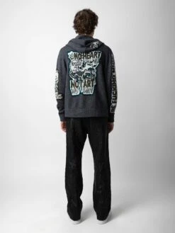 Zadig & Voltaire Oliver Cardigan Anthracite -Zadig & Voltaire Clothing KMCA00221 ANTHRACITE BACK