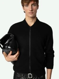 Zadig & Voltaire Cashton Wool Cardigan Black -Zadig & Voltaire Clothing KMCA00227 NOIR ADDI 1 67054a0016714