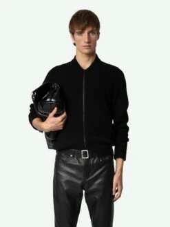 Zadig & Voltaire Cashton Wool Cardigan Black -Zadig & Voltaire Clothing KMCA00227 NOIR ADDI 2 670549de51739