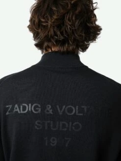 Zadig & Voltaire Charly Studio Cardigan Nightmare -Zadig & Voltaire Clothing KMCA00228 NIGHTMARE HOVER 662ba7d469073