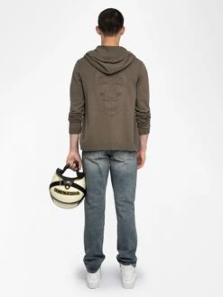 Zadig & Voltaire Clash Cardigan Taupe -Zadig & Voltaire Clothing KMCA01267 TAUPE BACK 6863f3f325261