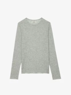 Zadig & Voltaire Teiss Cashmere Sweater Light Grey -Zadig & Voltaire Clothing KMSW00010 LIGHT GREY PACKSHOT 1