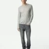 Zadig & Voltaire Teiss Cashmere Sweater Light Grey -Zadig & Voltaire Clothing KMSW00010 LIGHT GREY SHOOTING 1