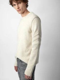 Zadig & Voltaire Kennedy Arrow Cashmere Sweater Sugar -Zadig & Voltaire Clothing KMSW00664 SUGAR ADDI 1