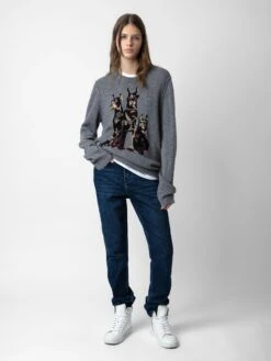 Zadig & Voltaire Kennedy Cashmere Sweater Gris Moyen -Zadig & Voltaire Clothing KMSW00679 GRIS MOYEN ADDI 5