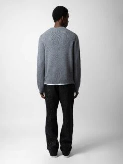 Zadig & Voltaire Kennedy Cashmere Sweater Gris Moyen -Zadig & Voltaire Clothing KMSW00679 GRIS MOYEN BACK