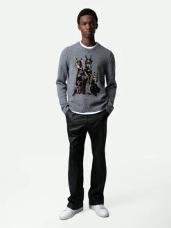 Zadig & Voltaire Kennedy Cashmere Sweater Gris Moyen -Zadig & Voltaire Clothing KMSW00679 GRIS MOYEN HOVER