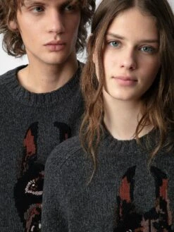 Zadig & Voltaire Jordan Sweater Anthracite -Zadig & Voltaire Clothing KMSW00680 ANTHRACITE ADDI 2