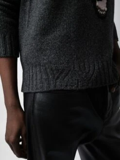 Zadig & Voltaire Jordan Sweater Anthracite -Zadig & Voltaire Clothing KMSW00680 ANTHRACITE ADDI 3