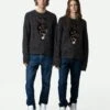 Zadig & Voltaire Jordan Sweater Anthracite -Zadig & Voltaire Clothing KMSW00680 ANTHRACITE SHOOTING