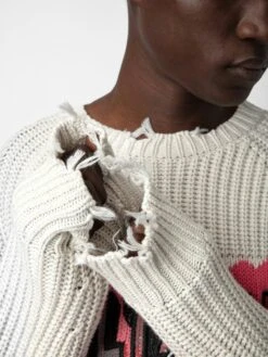 Zadig & Voltaire Tim Sweater Naturel -Zadig & Voltaire Clothing KMSW00692 NATUREL ADDI 3