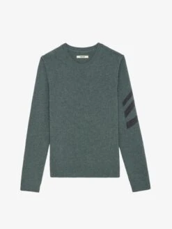 Zadig & Voltaire Kennedy Cashmere Sweater Bleu Treillis -Zadig & Voltaire Clothing KMSW00693 BLEU TREILLIS PACKSHOT