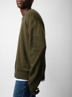 Zadig & Voltaire Marko Sweater Used Kaki -Zadig & Voltaire Clothing KMSW00695 USED KAKI ADDI 1