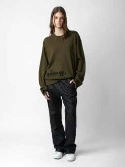 Zadig & Voltaire Marko Sweater Used Kaki -Zadig & Voltaire Clothing KMSW00695 USED KAKI ADDI 5