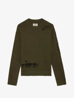 Zadig & Voltaire Marko Sweater Used Kaki -Zadig & Voltaire Clothing KMSW00695 USED KAKI PACKSHOT
