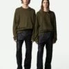 Zadig & Voltaire Marko Sweater Used Kaki 2 Zadig & Voltaire Marko Sweater Used Kaki -Zadig & Voltaire Clothing KMSW00695 USED KAKI SHOOTING