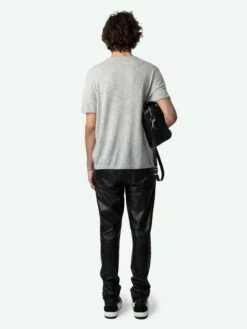 Zadig & Voltaire Jimmy Cashmere Sweater Gris Chine Clair -Zadig & Voltaire Clothing KMSW00705 GRIS CHINE CLAIR BACK 662ba810b91f3