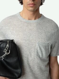 Zadig & Voltaire Jimmy Cashmere Sweater Gris Chine Clair -Zadig & Voltaire Clothing KMSW00705 GRIS CHINE CLAIR HOVER 662ba70db214b