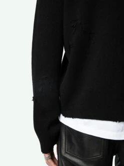 Zadig & Voltaire Marko Wool Sweater Black -Zadig & Voltaire Clothing KMSW00711 NOIR ADDI 4 67054a19230a7