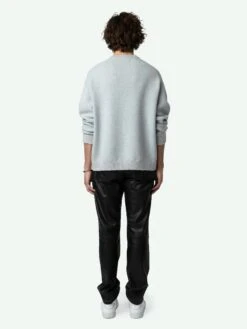 Zadig & Voltaire Marko Sweater Light Grey -Zadig & Voltaire Clothing KMSW00715 LIGHT GREY BACK 662ba88047aac