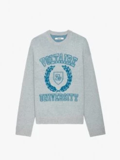 Zadig & Voltaire Marko Sweater Light Grey -Zadig & Voltaire Clothing KMSW00715 LIGHT GREY PACKSHOT 6630a2883614a