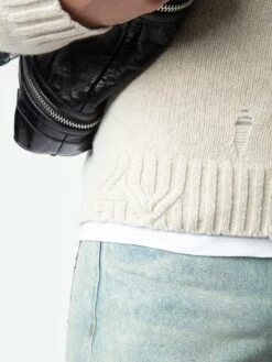 Zadig & Voltaire Jordan Wool Sweater Greige -Zadig & Voltaire Clothing KMSW01737 GREIGE ADDI 3 676041ff810d6