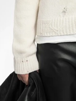 Zadig & Voltaire Marko Wool Sweater Ecru -Zadig & Voltaire Clothing KMSW01792 ECRU ADDI 1 6863f51bdd005