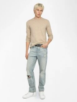 Zadig & Voltaire Teiss Cashmere Sweater Cream 10 Zadig & Voltaire Teiss Cashmere Sweater Cream -Zadig & Voltaire Clothing KMSW01811 CREAM ADDI 1 683dc9a9dc924