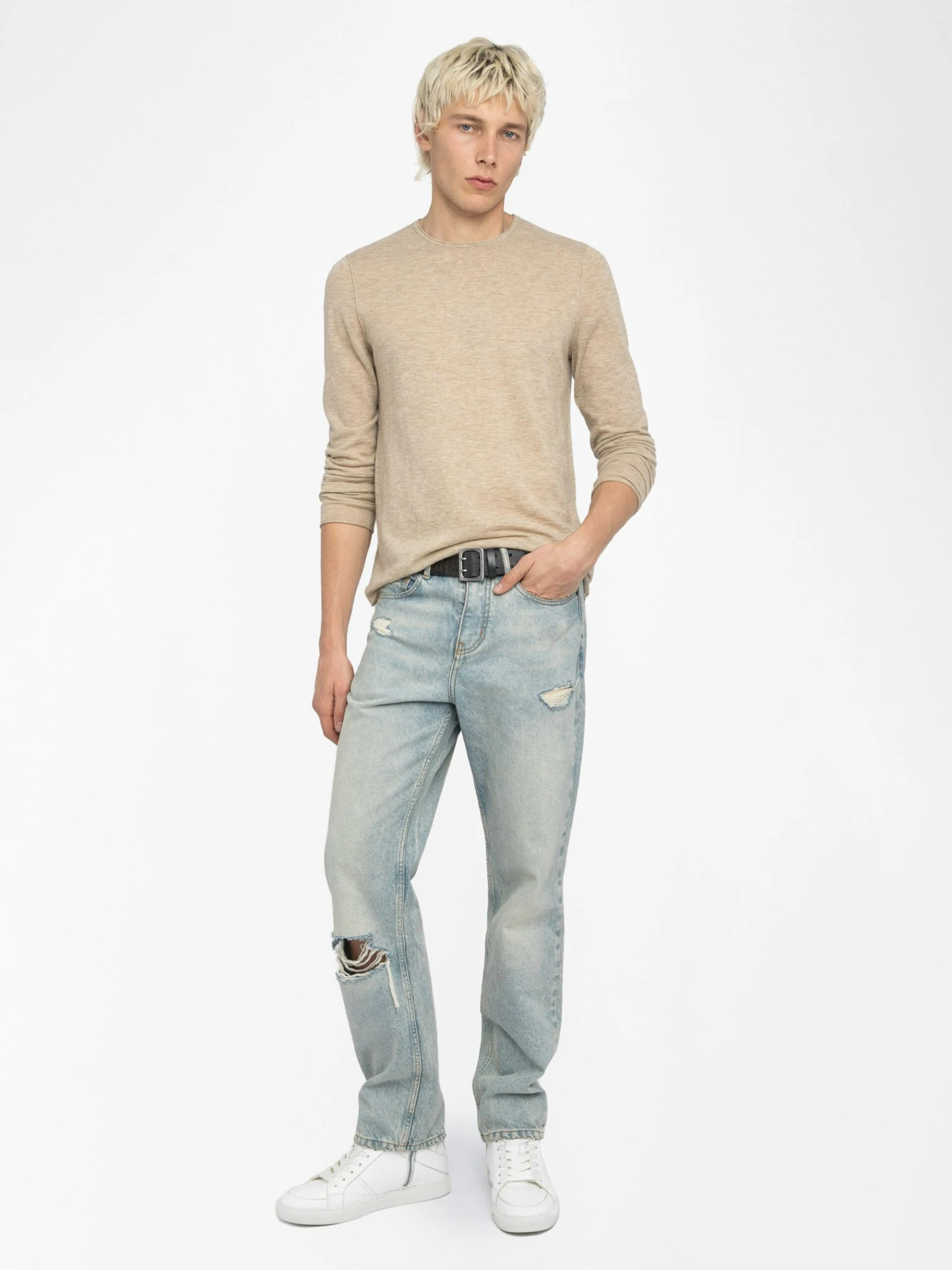 Zadig & Voltaire Teiss Cashmere Sweater Cream 5 Zadig & Voltaire Teiss Cashmere Sweater Cream - Image 3